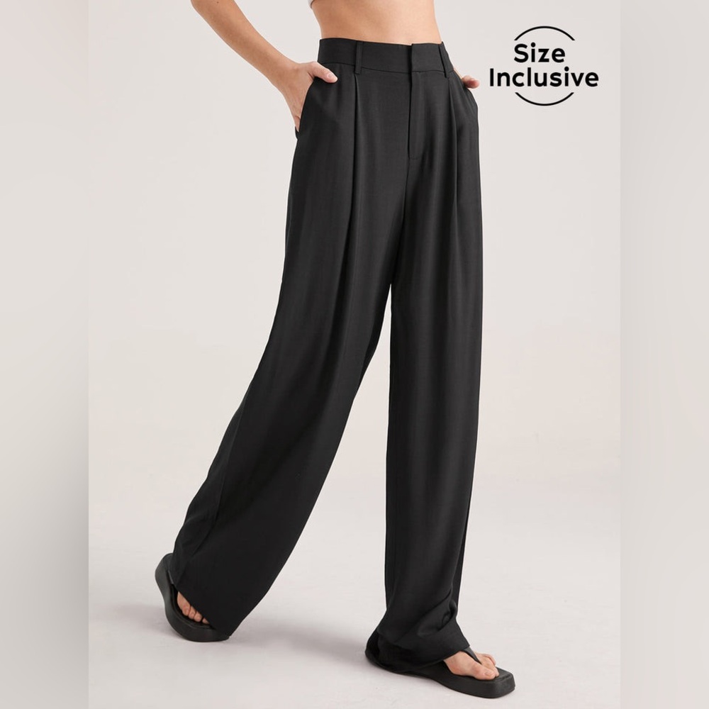 Oversized High Waisted Pleat Front Trousers